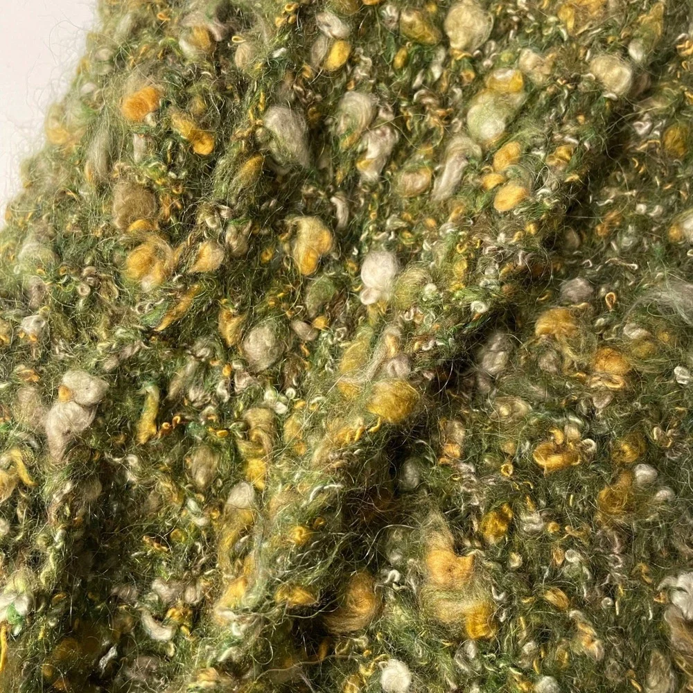 Chunky Knit Scarf Green Boho‎ Textured Cozy Warm Cottage Gremlin Goblin Fairy